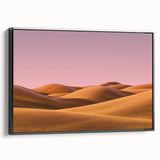 Framed canvas artwork depicting a serene countryside landscape, showcasing vibrant greenery and a tranquil sky, with a sleek black frame enhancing its elegance. Perfect for home decor or office aesthetics, this piece adds a touch of nature-inspired beauty to any setting.