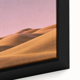 Framed canvas artwork depicting a serene countryside landscape with vibrant green fields and a clear blue sky, showcasing intricate details and rich colors. Perfect for home decor and nature enthusiasts.