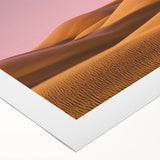 Rolled canvas artwork showcasing a serene countryside landscape with vibrant greens and blues, elegantly packaged in a protective cardboard tube for safe delivery.