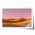 Rolled canvas print showcasing a serene countryside landscape with rolling hills and a vibrant sky, elegantly packaged in a protective cardboard tube for safe shipping.