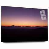 Desert landscape acrylic art piece displayed in a sleek glass frame, showcasing vibrant colors and intricate details, perfect for modern home decor.