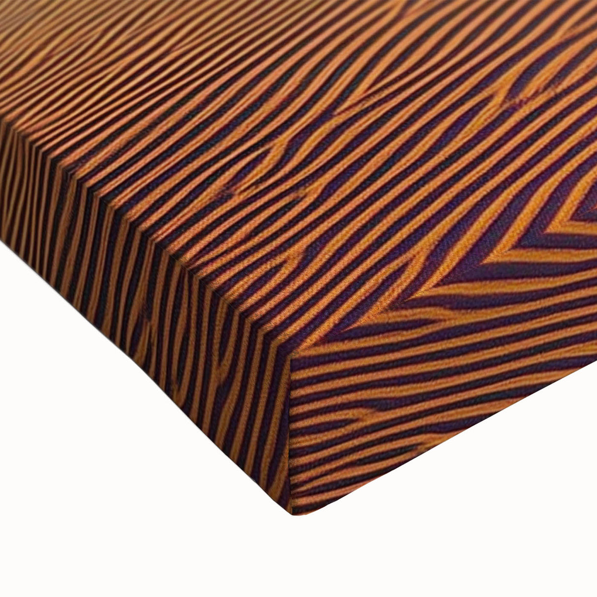 Close-up of a stretched canvas featuring an intricately designed landscape of sand dunes, showcasing warm earthy tones and texture, perfect for modern home decor.