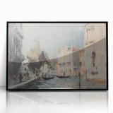 Framed black acrylic landscape art showcasing vibrant colors and detailed scenery, perfect for modern home decor and interior design enhancement.