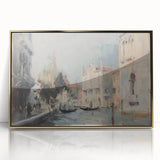 Framed acrylic artwork depicting a serene landscape with golden accents, perfect for home decor. The piece showcases vibrant colors and a modern design, enhancing any interior setting.