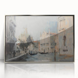 Framed acrylic artwork displaying a serene landscape with vibrant colors and intricate details, set in a sleek silver frame, perfect for modern home decor.