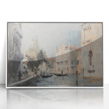 Framed acrylic landscape art in sleek white border, showcasing vibrant colors and intricate details, perfect for modern home decor and enhancing living spaces.