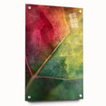 Close-up floral design in vibrant colors on acrylic glass, ideal for dining room or bedroom wall art.