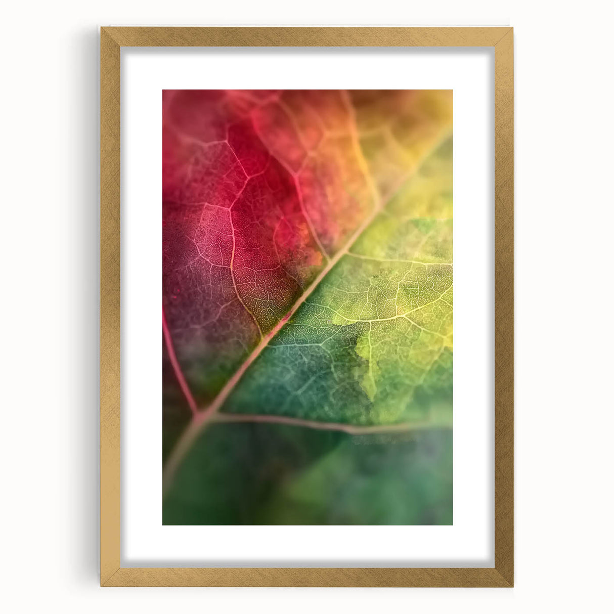 Extra large abstract art print featuring textured floral designs in gold and white tones, framed.