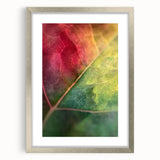 Textured abstract art print of close-up florals in muted earth tones on a framed silver canvas, ideal for bedroom art.