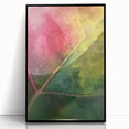 Large abstract wall art featuring close-up floral designs in vibrant colors on a framed acrylic.