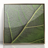 Close-up of leaves in gold acrylic, framed, featuring mid-century modernist style, suitable for modern nursery decor.