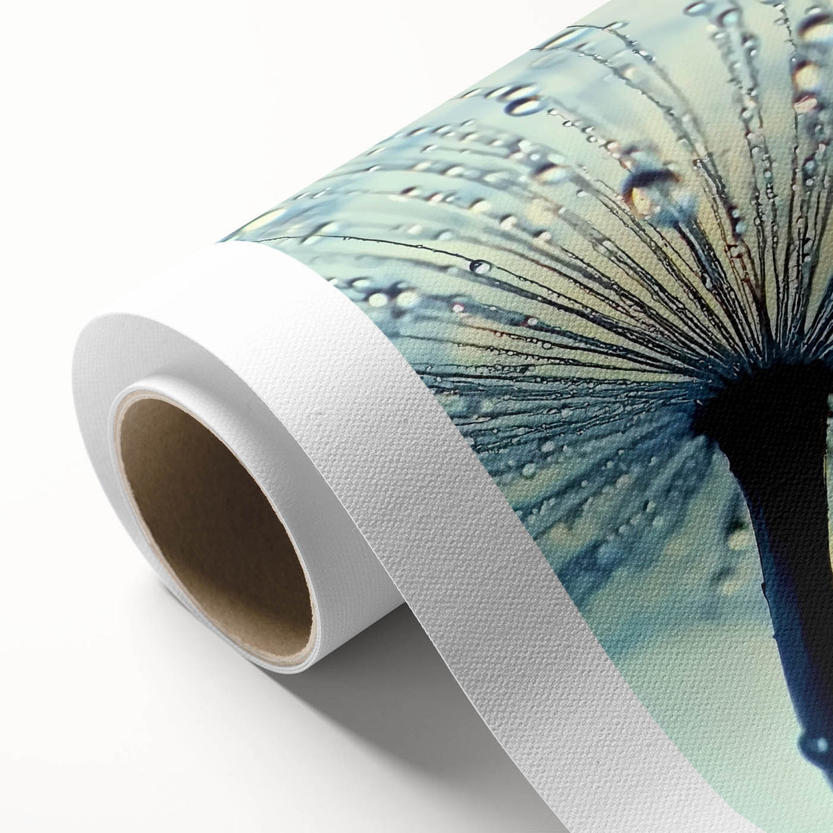 Art deco poster featuring close-up water imagery in blue tones on rolled canvas, ideal for nursery wall art.