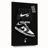 Nike Dunk SB Low Retro Pop Art Wall Art – Bold Black & White Canvas