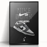 Nike Dunk SB Low Retro Pop Art Wall Art – Bold Black & White Canvas