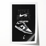 Nike Dunk SB Low Retro Pop Art Wall Art – Bold Black & White Canvas