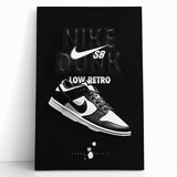 Nike Dunk SB Low Retro Pop Art Wall Art – Bold Black & White Canvas
