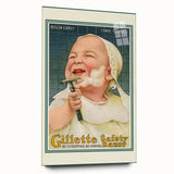 Retro Gillette Safety Razor Poster - Vintage Bathroom Wall Art