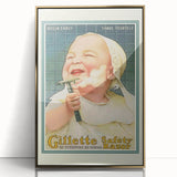 Retro Gillette Safety Razor Poster - Vintage Bathroom Wall Art