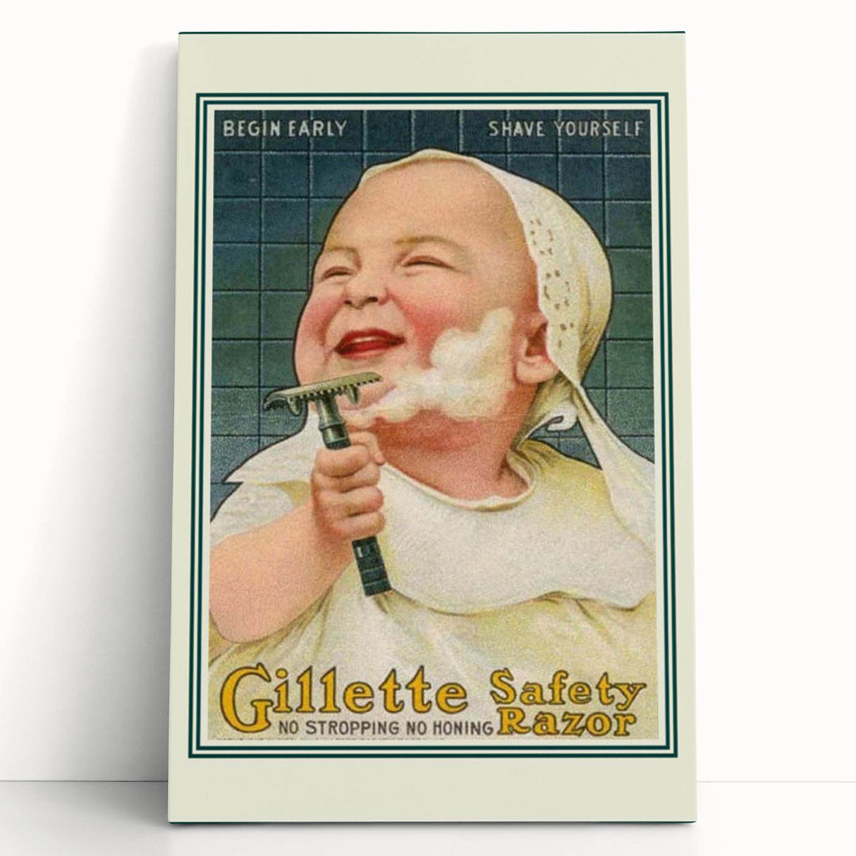 Retro Gillette Safety Razor Poster - Vintage Bathroom Wall Art