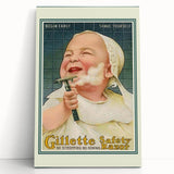 Retro Gillette Safety Razor Poster - Vintage Bathroom Wall Art