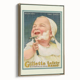 Retro Gillette Safety Razor Poster - Vintage Bathroom Wall Art