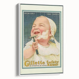 Retro Gillette Safety Razor Poster - Vintage Bathroom Wall Art