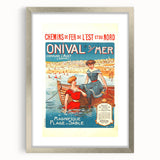 Retro Onival-sur-Mer Travel Poster – Vintage French Beach Art