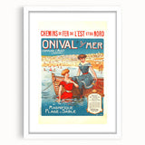 Retro Onival-sur-Mer Travel Poster – Vintage French Beach Art
