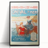 Retro Onival-sur-Mer Travel Poster – Vintage French Beach Art