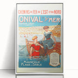 Retro Onival-sur-Mer Travel Poster – Vintage French Beach Art