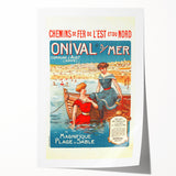 Retro Onival-sur-Mer Travel Poster – Vintage French Beach Art