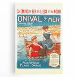 Retro Onival-sur-Mer Travel Poster – Vintage French Beach Art