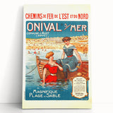Retro Onival-sur-Mer Travel Poster – Vintage French Beach Art