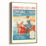 Retro Onival-sur-Mer Travel Poster – Vintage French Beach Art