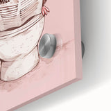 Bathroom Wall Decor - Cute Mouse Reading Newspaper for Whimsical Style