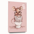 Bathroom Wall Decor - Cute Mouse Reading Newspaper for Whimsical Style