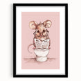 Bathroom Wall Decor - Cute Mouse Reading Newspaper for Whimsical Style