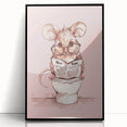 Bathroom Wall Decor - Cute Mouse Reading Newspaper for Whimsical Style