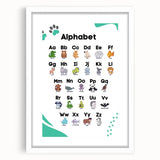 ABC Alphabet - Kids Educational Wall Art Animal Learning Print