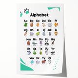 ABC Alphabet - Kids Educational Wall Art Animal Learning Print
