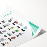 ABC Alphabet - Kids Educational Wall Art Animal Learning Print