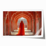 Extra large rolled print depicting a vibrant floral scene in India, ideal for art wall dining room or classy bathroom decor.