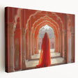 Large canvas print of a tranquil Indian landscape in soft earth tones, ideal for kitchen wall art.