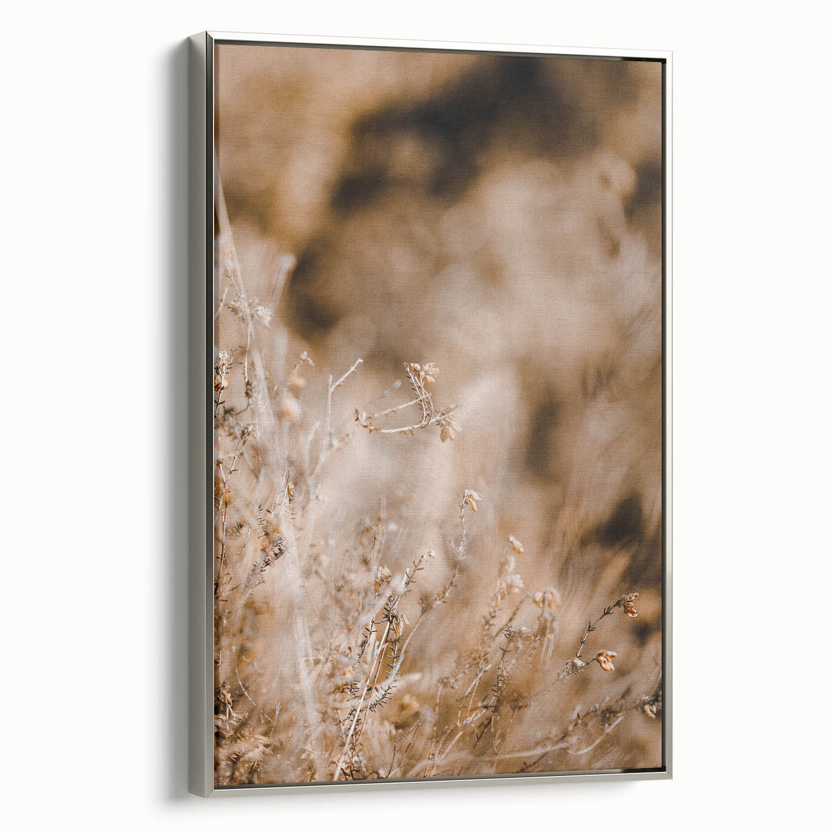 Framed canvas depicting a vintage-style landscape with autumnal trees in vibrant shades against a black background.