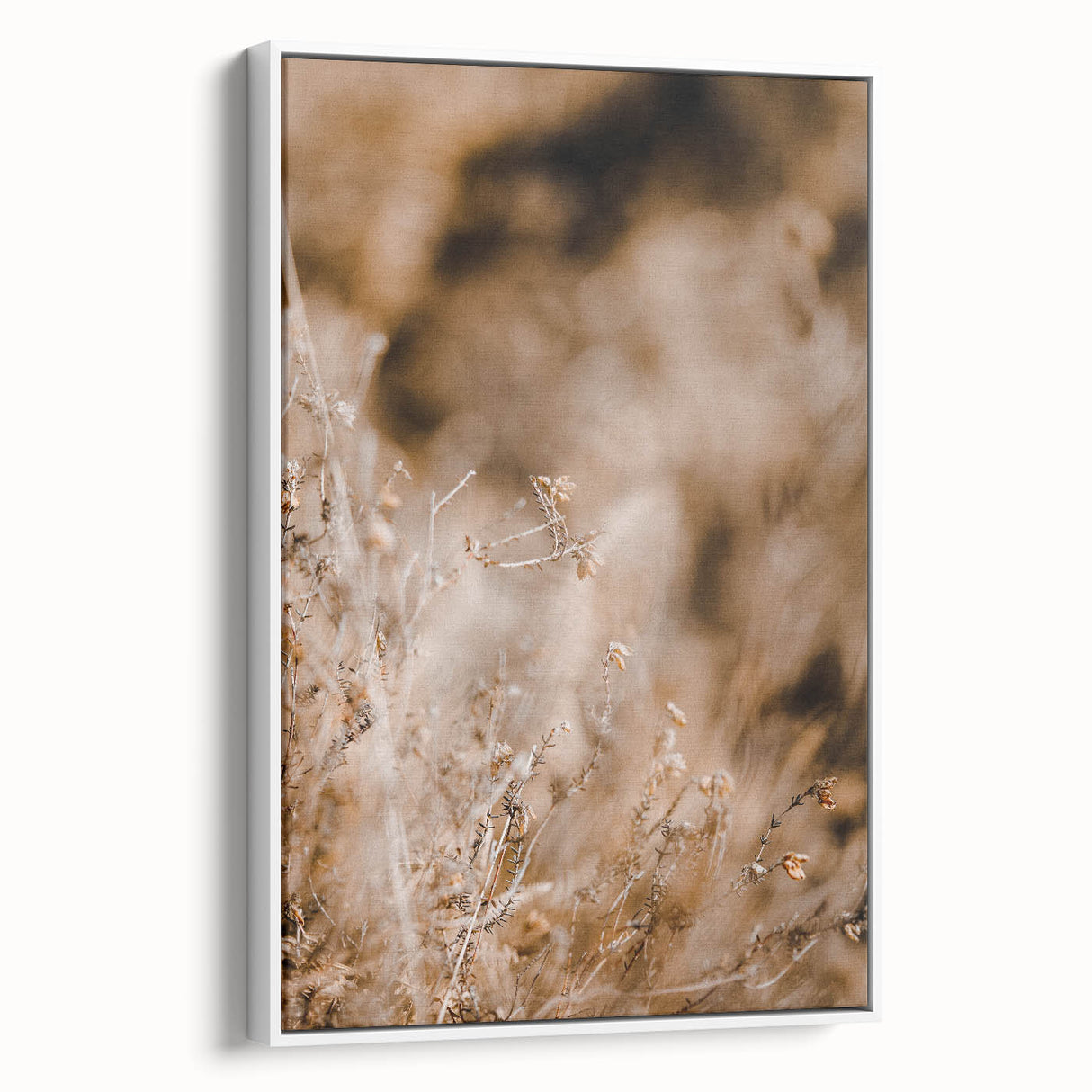 Vintage poster art of a fall scene on framed canvas, featuring a palette of orange and brown, ideal for living room decor.