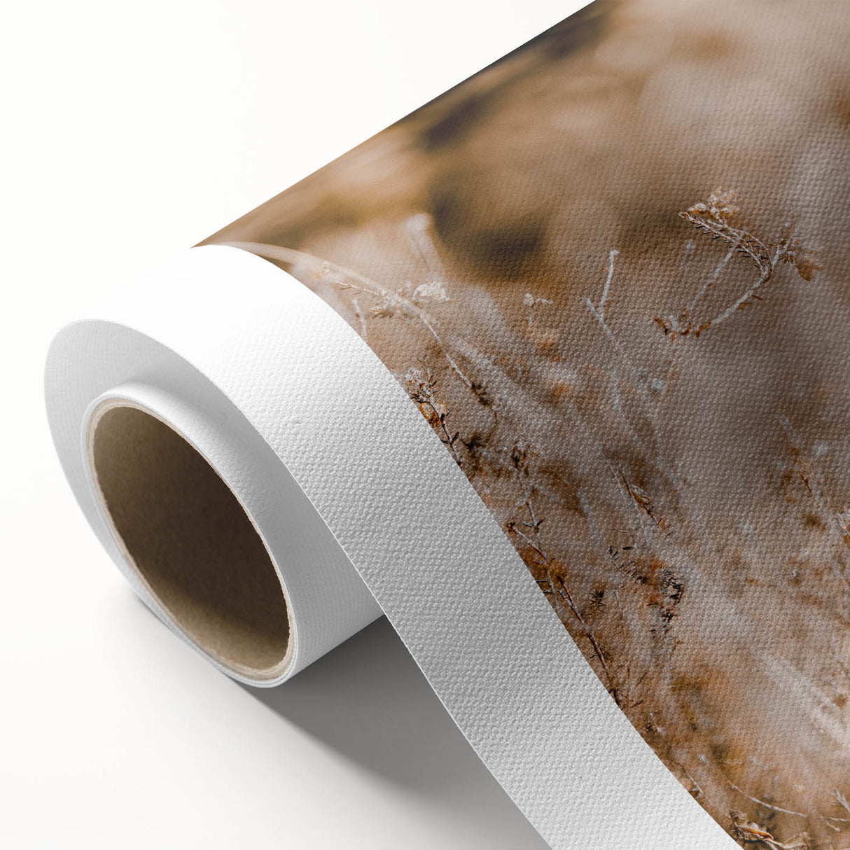 Art deco poster of fall scenery on rolled canvas, featuring warm autumn hues, ideal for nursery wall art or dining room.