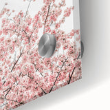 Large abstract wall art in vibrant spring hues on acrylic glass, ideal for dining room ambiance.