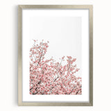 Textured abstract art print depicting spring, with vibrant green and yellow hues, framed in silver.