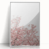 Art deco poster featuring a spring theme with soft pastel colors on white framed acrylic, suitable for nursery wall art.