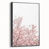Black and white landscape art painting on framed canvas, depicting a serene spring scene, ideal for bedroom decor.